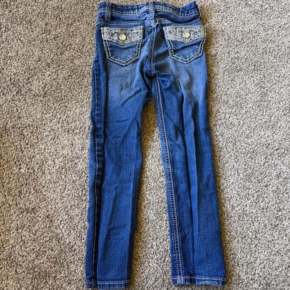 Faded Glory Girls Bootcut Jeans Size 5 Embroidered Back Pockets